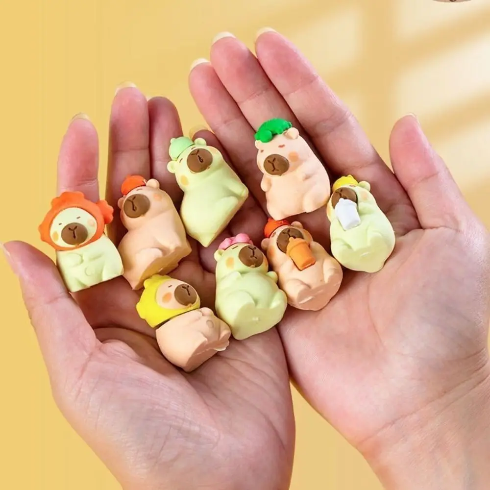 4Pcs Cute Stationery Capybara Eraser Children Toys Capybara Pencil Rubber Kindergarten Reward Gifts Eraser