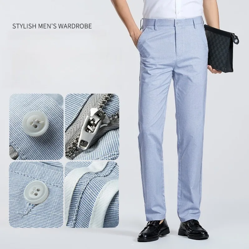 

Men's Casual Trousers 2026 New Loose Fit Linen-Blend Straight Leg Pants Breathable Lightweight Comfort