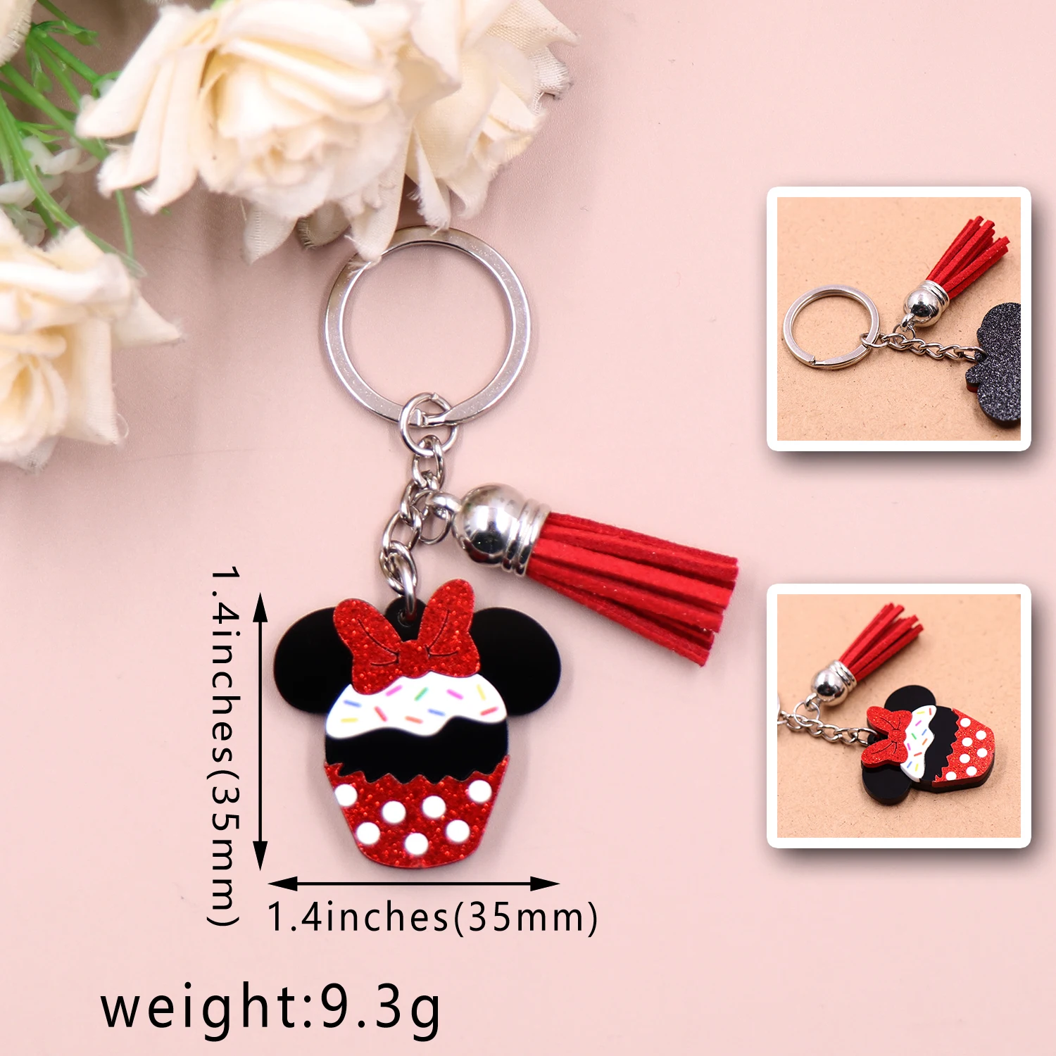 1piece New product CN Ice Cake Mouse Head cute Acrylic Keychain