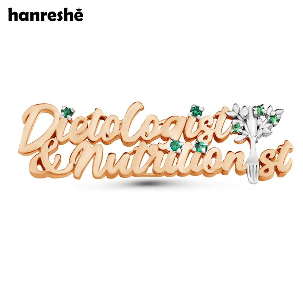 Hanreshe Dietitian-Nutritionist Brooch Pin Medical Science Health Lapel Badge Jewelry for Nutrition Enthusiasts Gifts