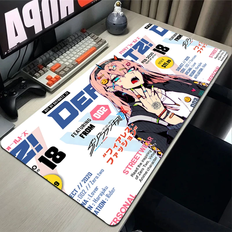 Gaming Mouse Pad Large Size Desk Mat with Anti-slip Rubber Base & Stitched Edges,Stylish Anime Girl Print Desk Pad for PC Gamers