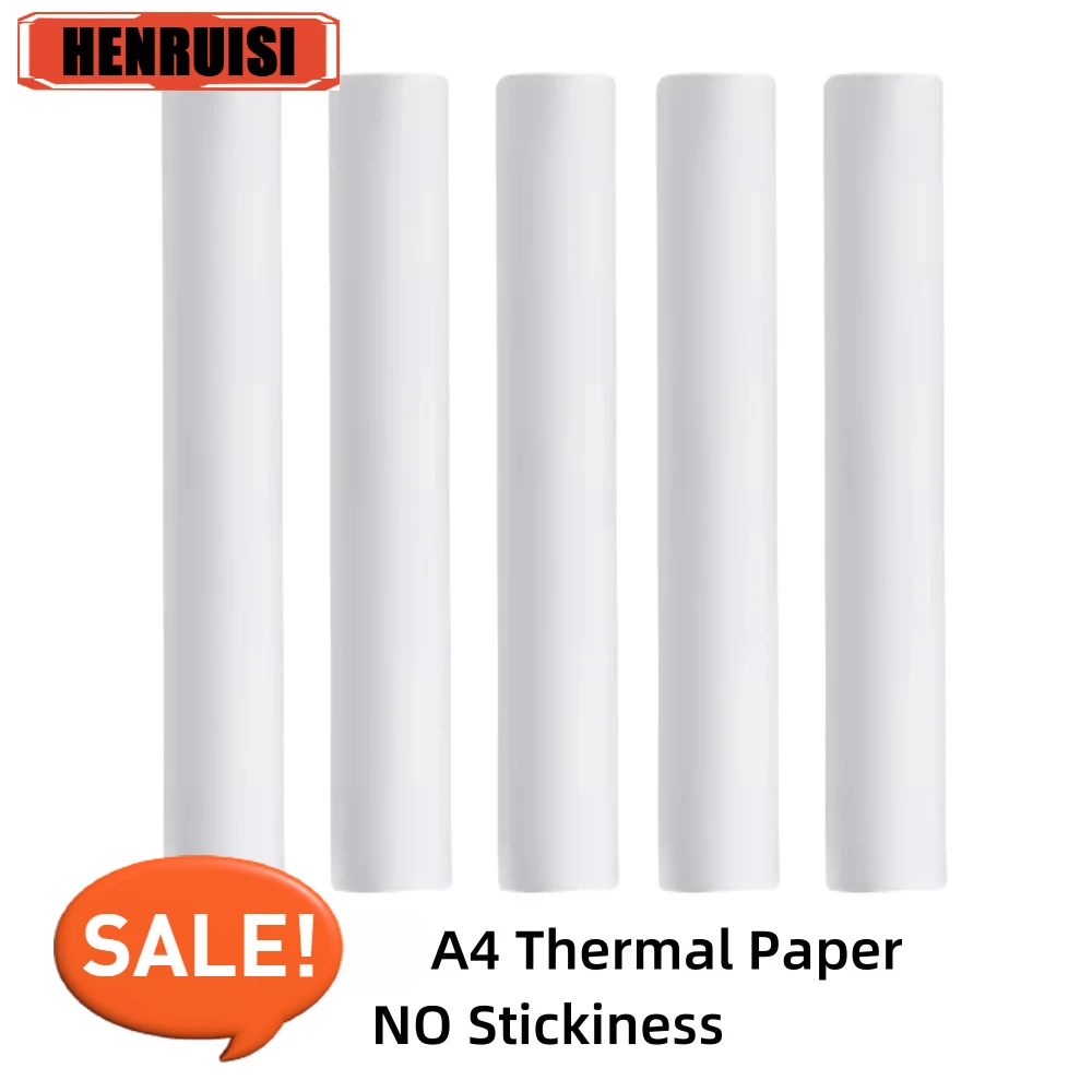 1/3/5 Roll Original Thermal Paper for A40 Printer A4 Fax Machine Paper Quick Dry Long Time Long-lasting Storage Type Folded Roll