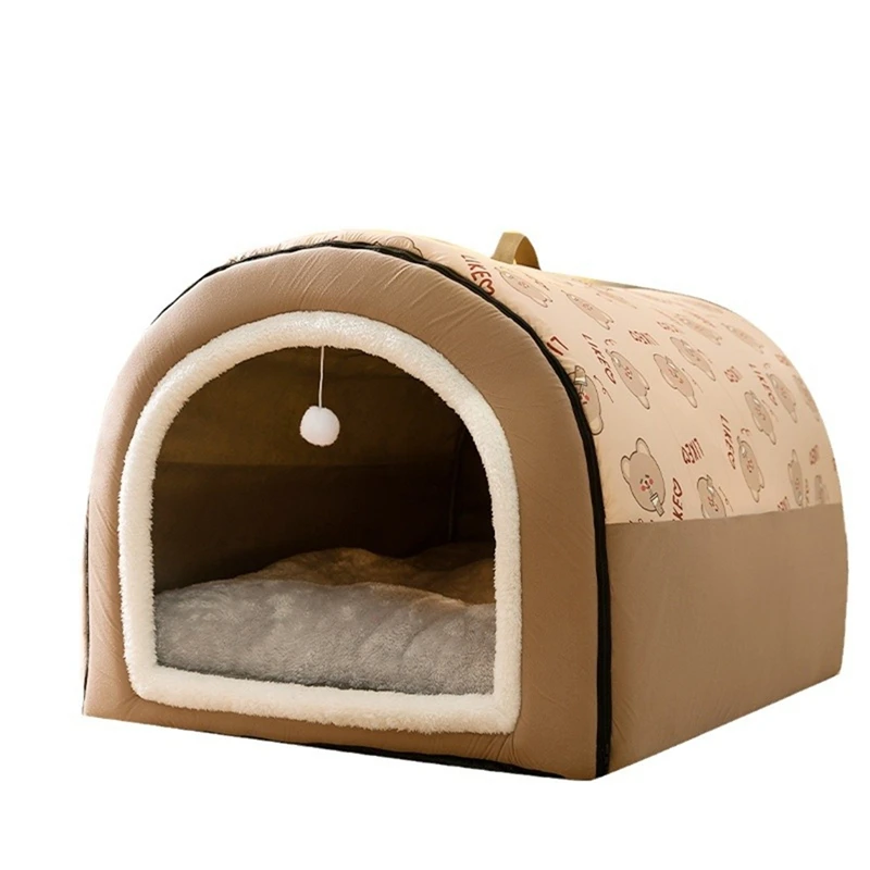 Winter Dog Kennel Warm Dog House Mat Detachable Washable Dogs Bed Nest Deep Sleep Tent For Medium Large Dogs House