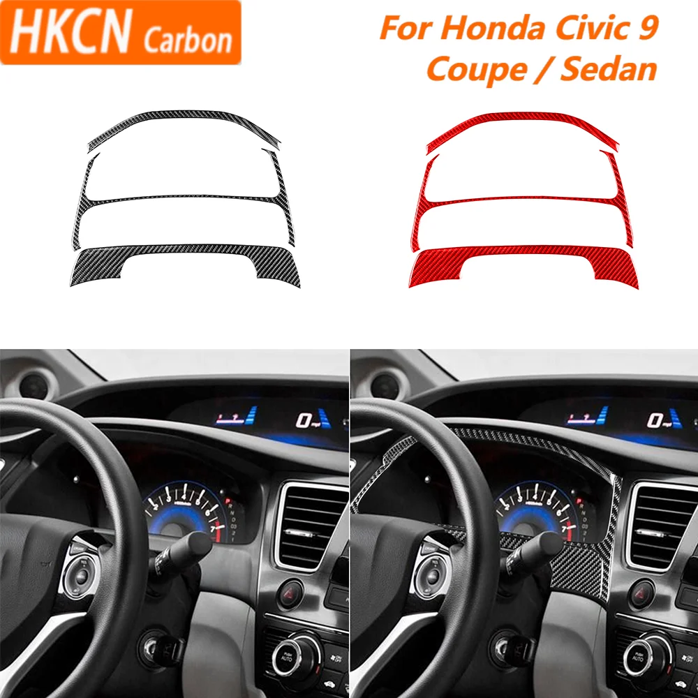 

Окружающая Paenl спидометра для Honda Civic 9 Coupe/седан 2013–2015, автомобильные аксессуары, наклейка на внутреннюю крышку из углеродного волокна
