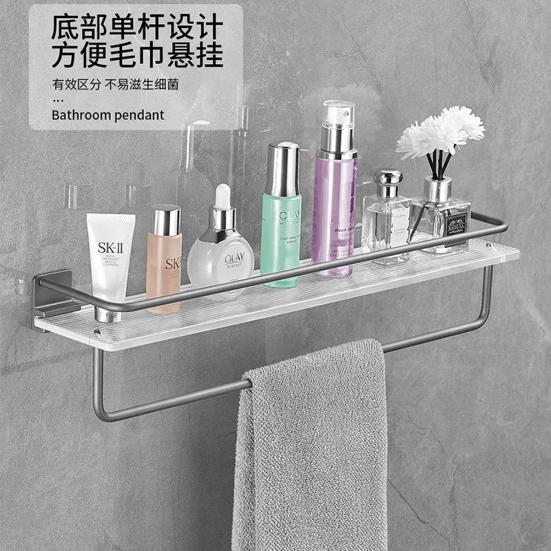 Gold acrylic bathroom storage rack, bathroom towel storage rack, wall hanging corner rack, bathroom accessories corner shelf