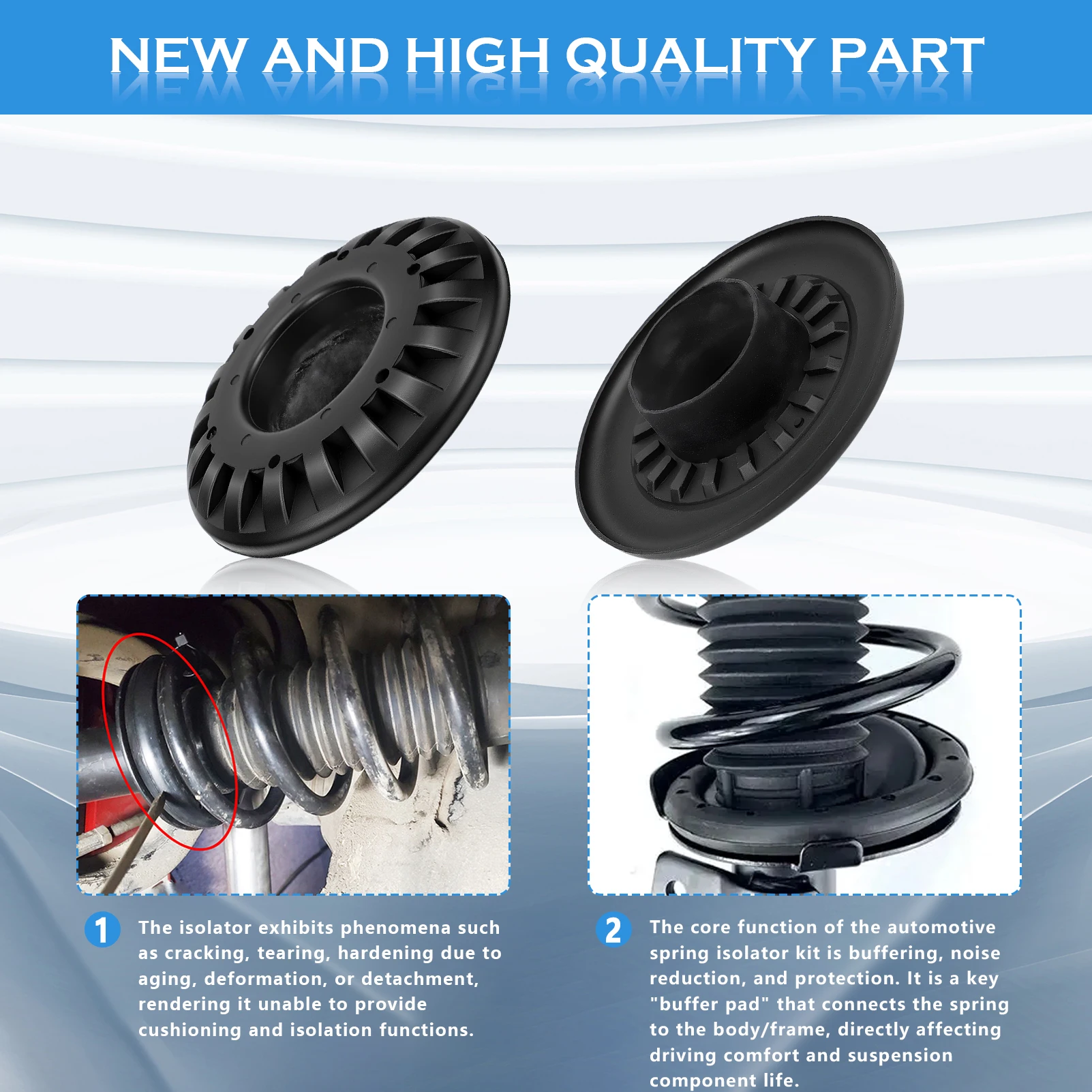 

8PCS Car Rear Upper/Lower Coil Spring Insulator Kit 52088402AB K160061 for Grand Cherokee 1999-2004 52088346AB K160042