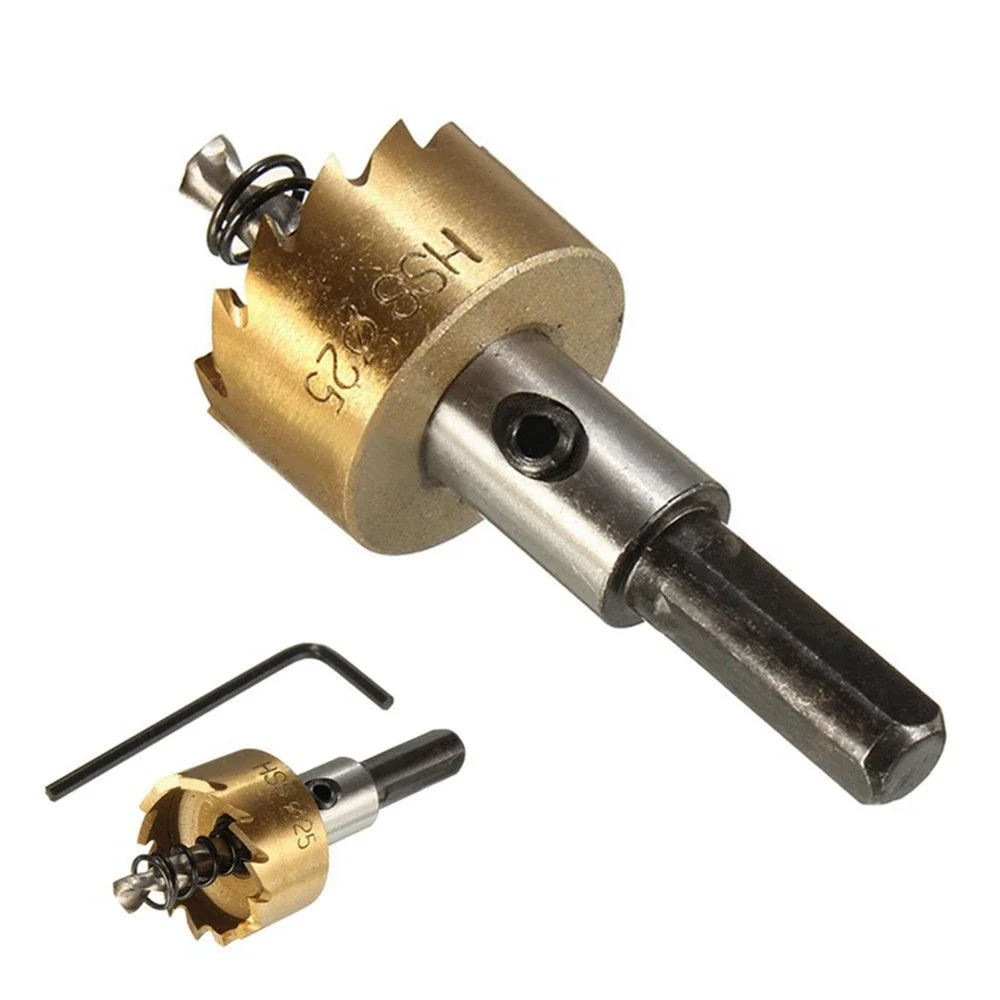 Juego de sierra perforadora con revestimiento de titanio, 5 uds., corte de aleación de Metal de acero inoxidable, 16 18,5 20 25 30mm para carpintería
