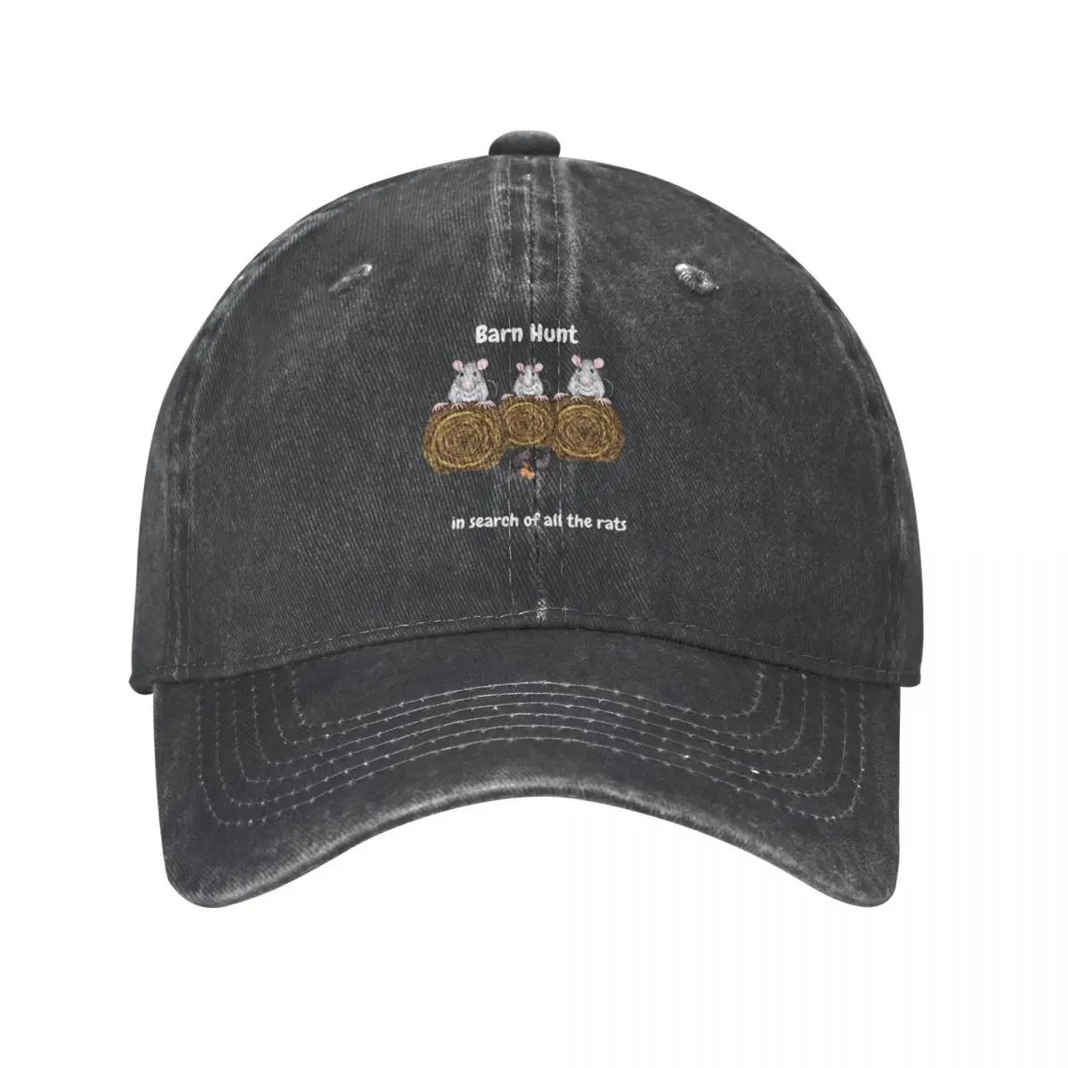 Funny Barn Hunt - in search of all the rats with a Docked Tail Rottweiler Cowboy Hat Golf Military Cap Man Caps For Men Women's