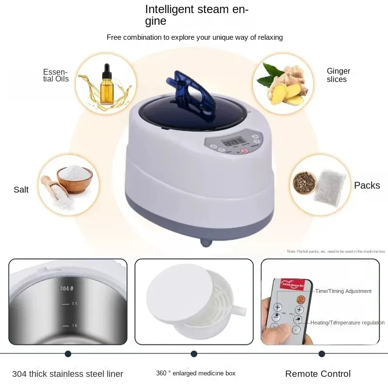 Steam Generator 220V/240V EU US Plug 1000W Upgrade Capacity 2L Home Steamer Pot for Sauna Water Vapor