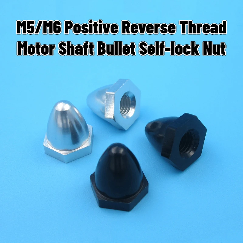 M5/M6 Motor Shaft Bullet Self-locking Nut Positive Reverse Thread for DIY RC Drone Quadrocopter Multicopters