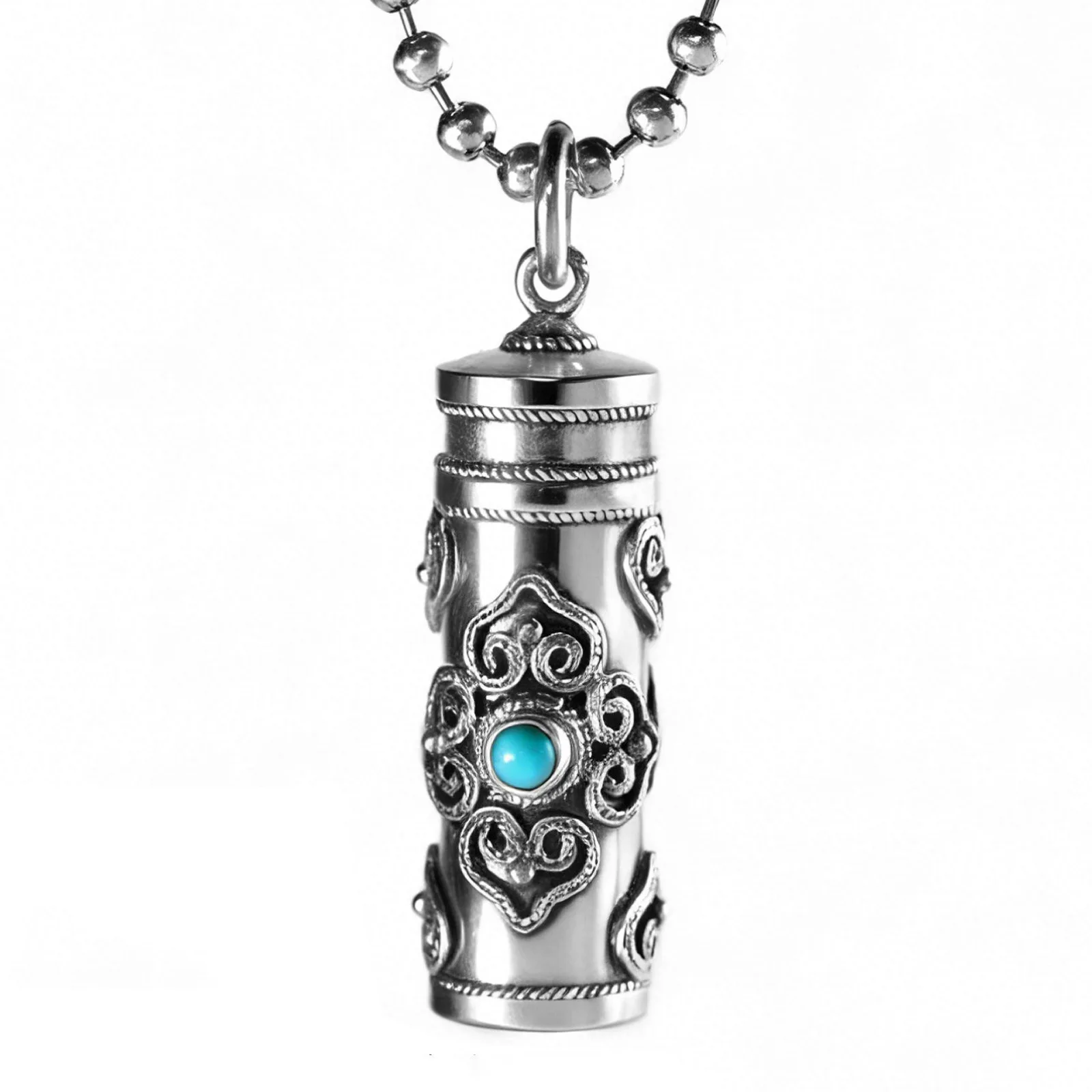 Ethnische Relief-Vajra-Stößel-Halskette für Herren – Schmuck mit Segens-Gau und buddhistischer Schrift – Anhänger für Männer – Choker-Accessoires – Detail 12