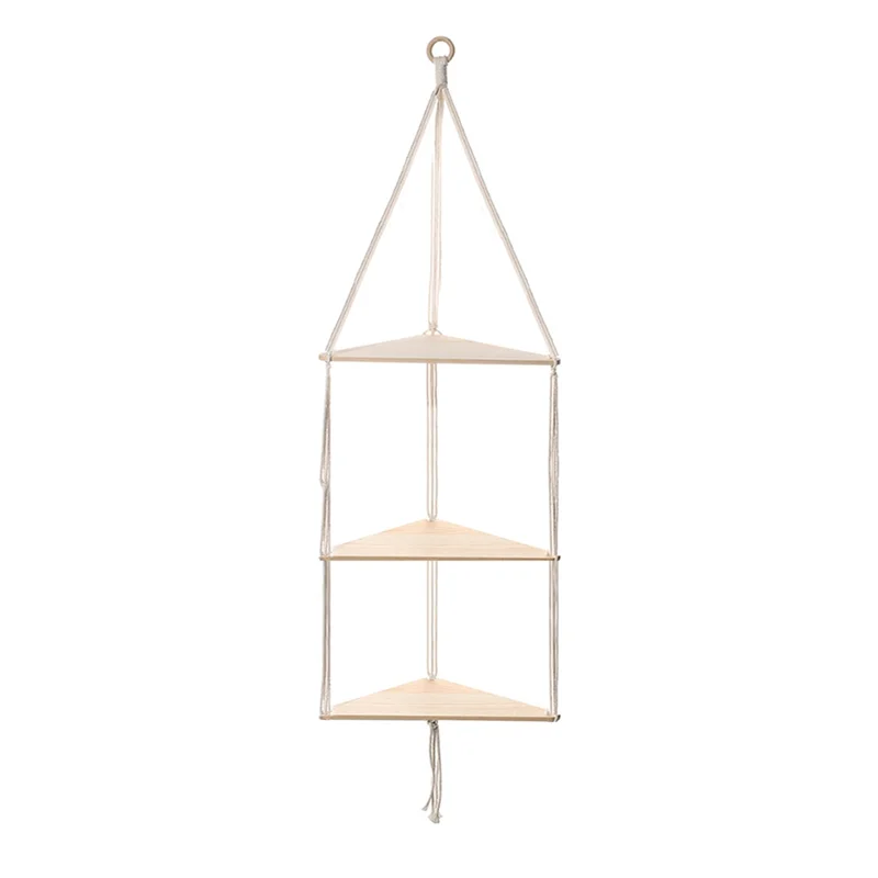 

AA01-3-уровневая плавающая настенная полка, деревянная треугольная угловая витрина, украшение для гостиной, спальни, настенный декор