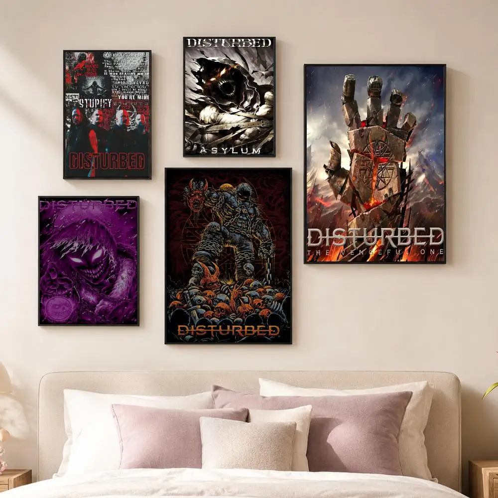 Heavy Metal Band D-Disturbed Album Cover Poster Vintage PP Paper Wall Art Home Decor Print for Bedroom Living Room Aesthetic