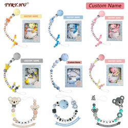 TYRY.HU 1pc DIY Silicone Baby Pacifier Clip Personalised Name Colorful Pacifier Chain Teething BPA Free Silicone Abacus Dummy