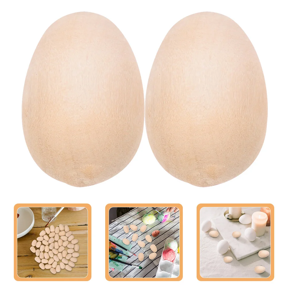 

200Pcs Wooden Eggs Fake Eggs for DIY Craft Supplies Easter Decorations Simulation Egg Decor Party Decoration Art Supplies