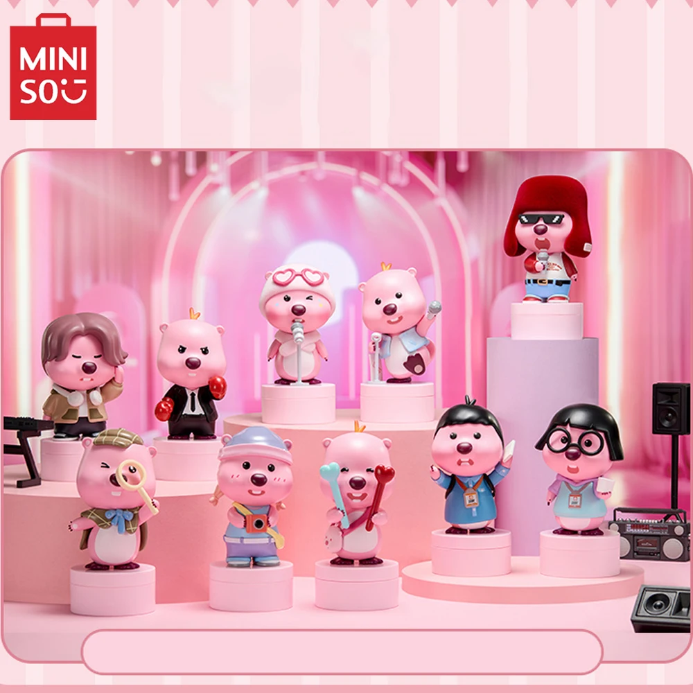 MINISO Loopy Series Blind Box Seal Ornaments decorazioni per il Desktop Anime Cartoon Cute Model Doll Seal Toys regalo di compleanno