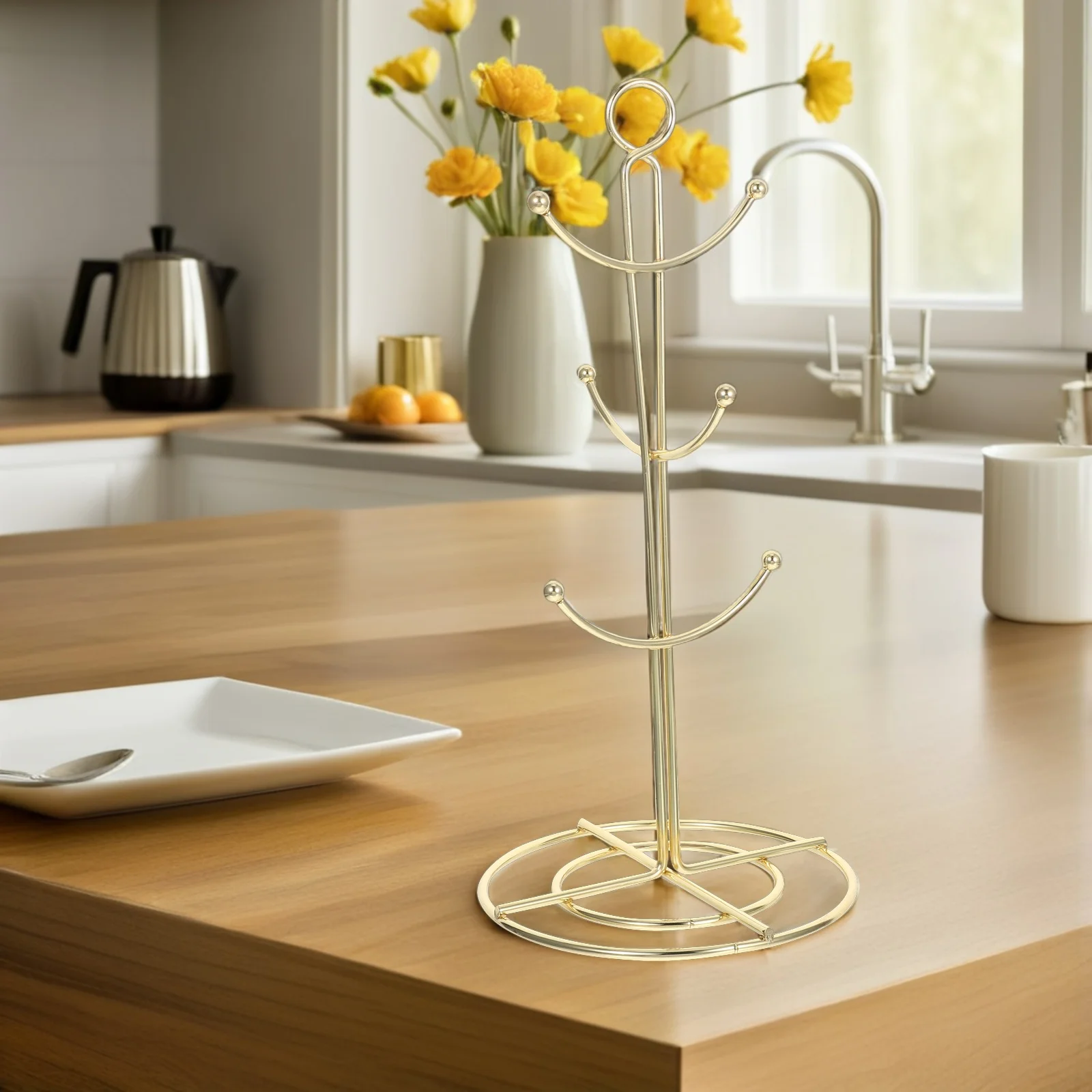 

Coffee Mug Rack Tree Shape Drain Holder Glass Shelf Cup Hanger Cleaning Stable Structure Home Decor