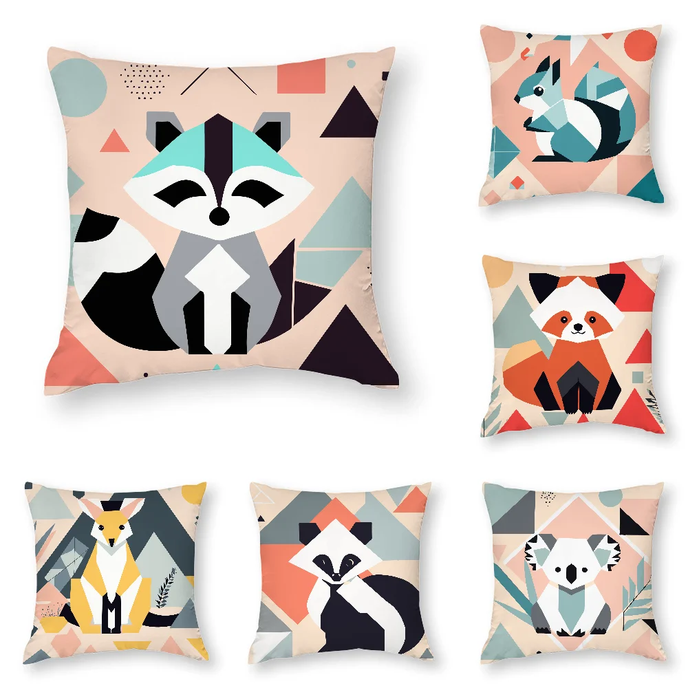 

Geometric Animal Pillow Case 3D Print Polyester Fiber 45*45 cm Home Sofa Throw Pillow Cover Decoration Festival Gift