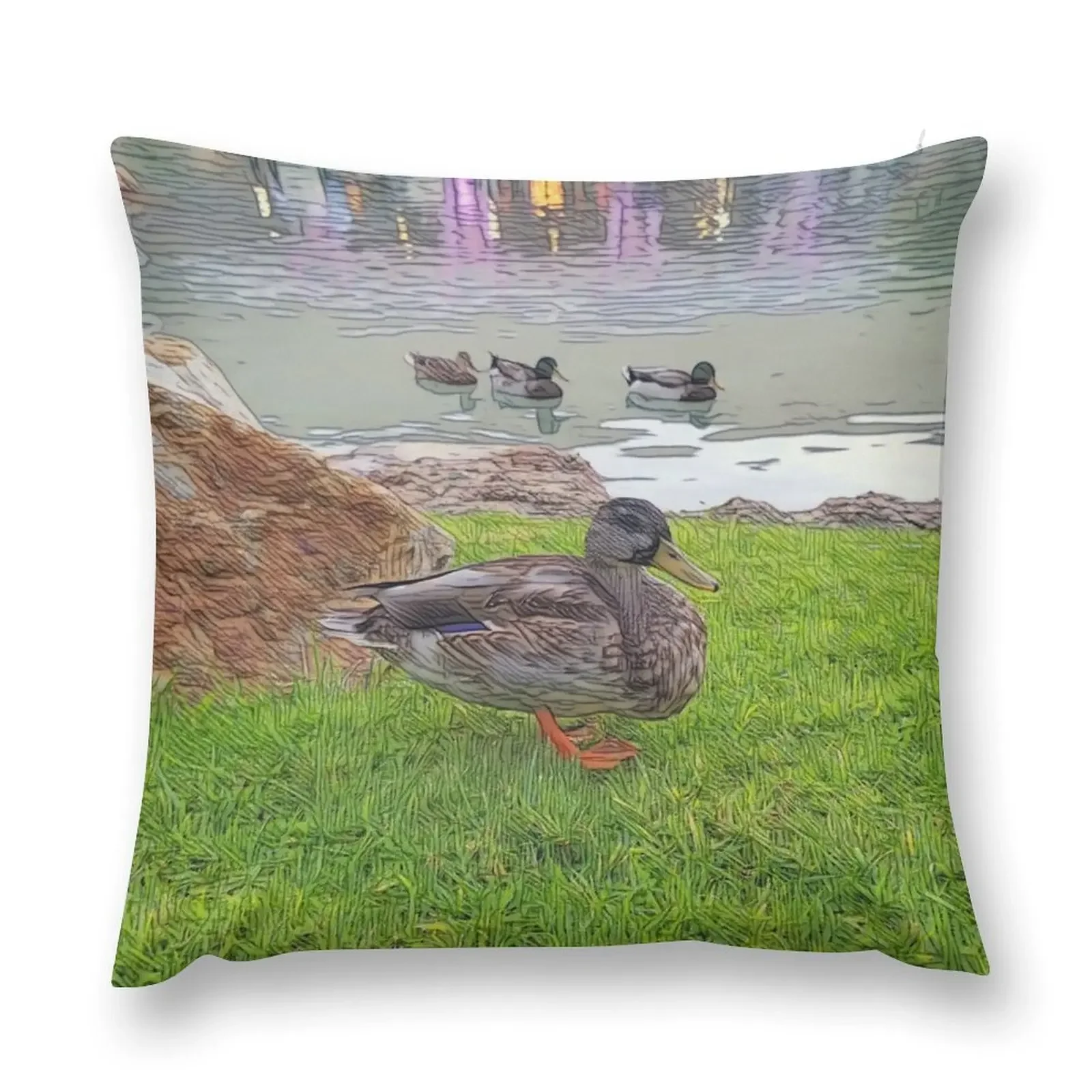 

Duck Time Throw Pillow luxury throw pillow covers New year pillow