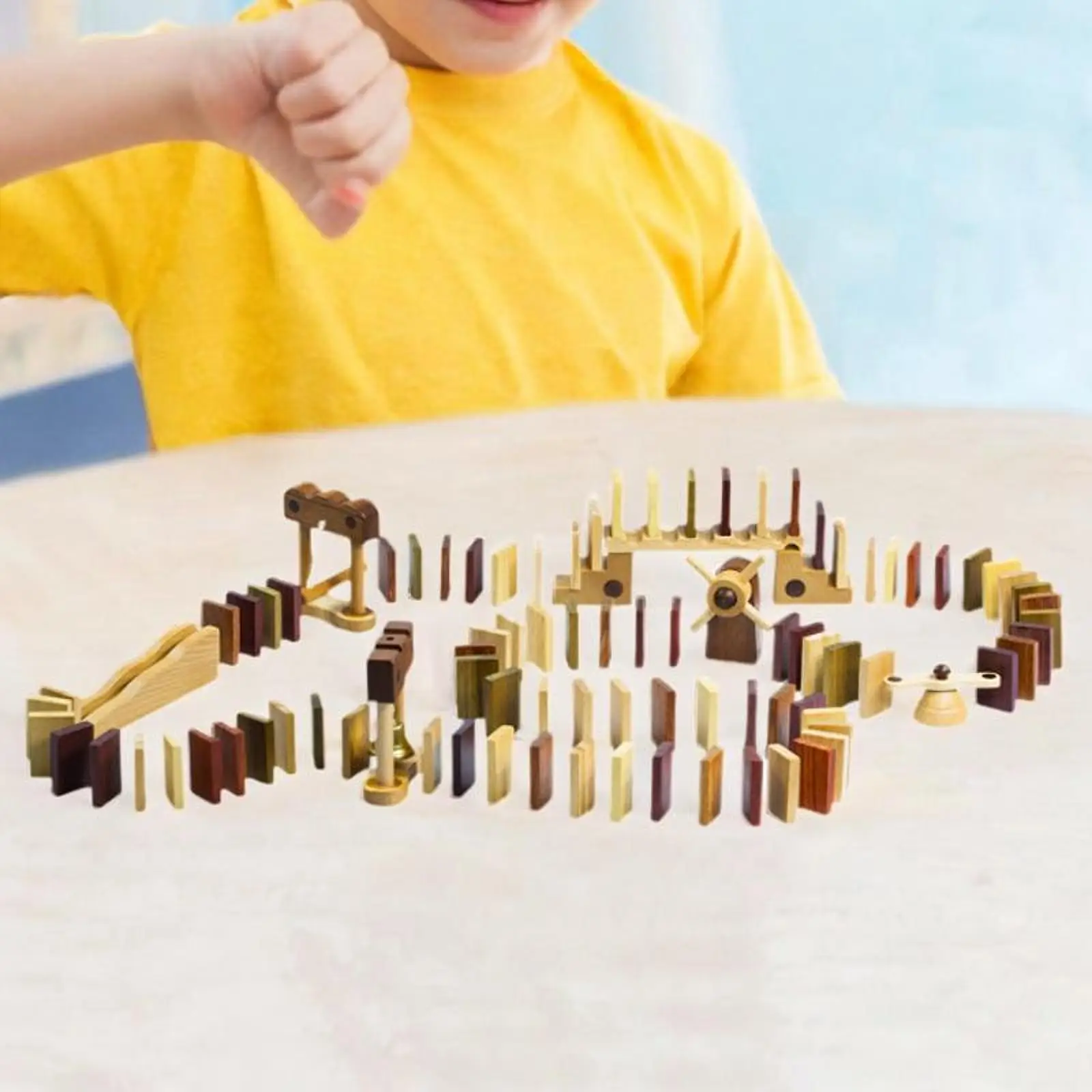 Wooden Domino Set Educational Toys Brain Thinking Training for Boy Girl Kids