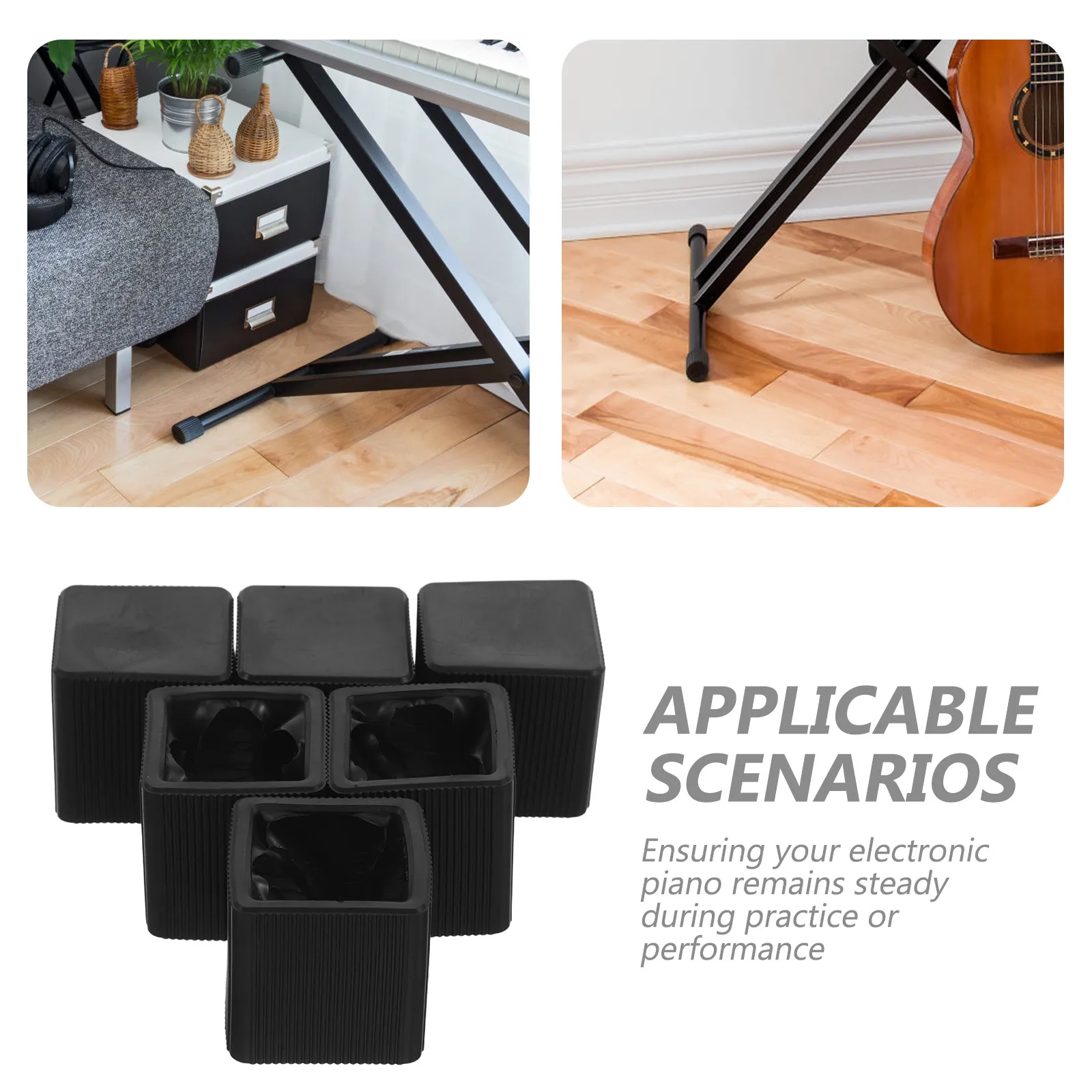 8 Sets Keyboard Stand Feet with Secure Grip & Shock Absorption – Piano Leg Caps, Floor Protectors for Studio/Home