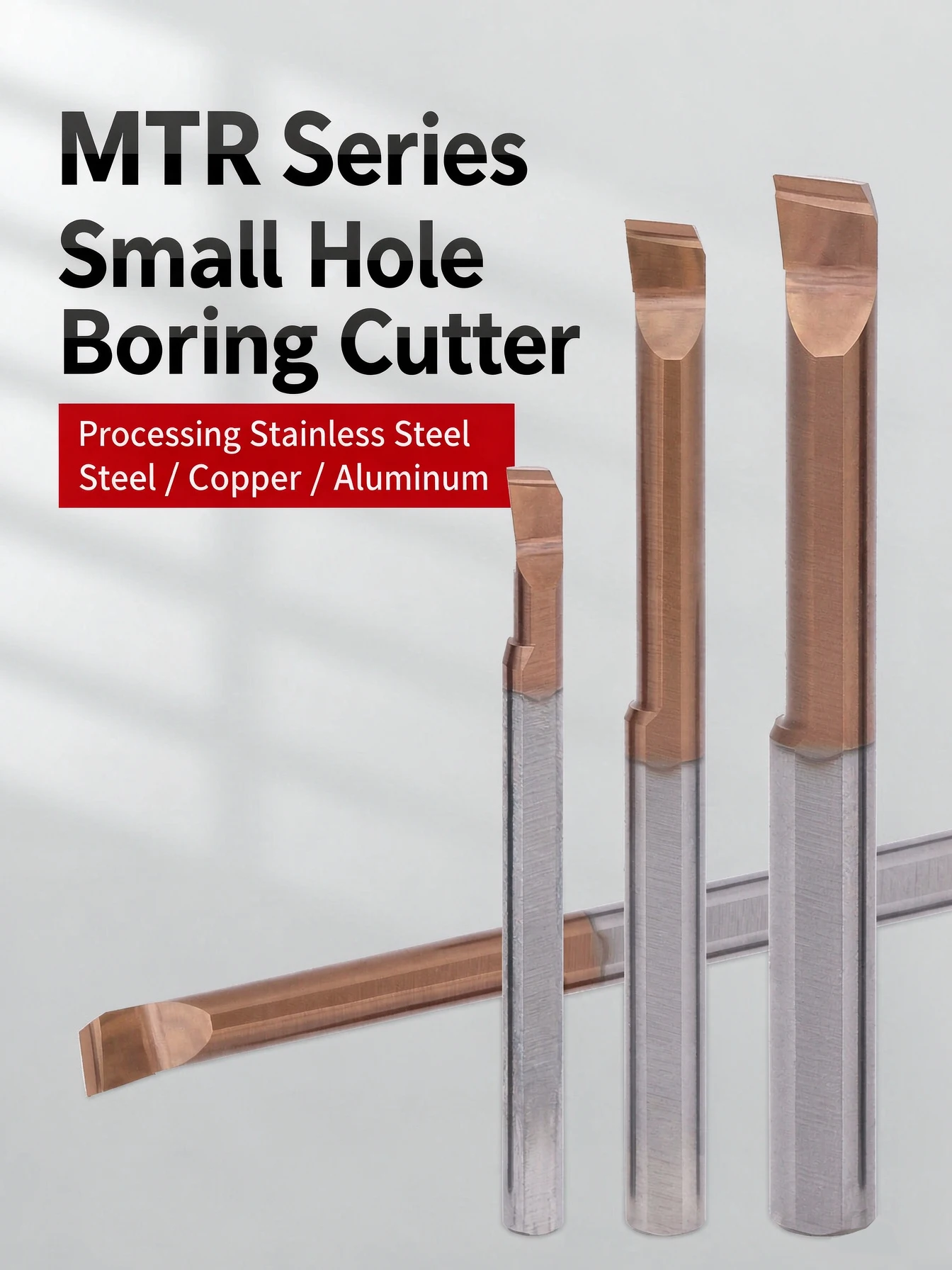 MTR Series Small Diameter Boring Cutter  Processed Stainless Steel  Steels  Copper  Alumium