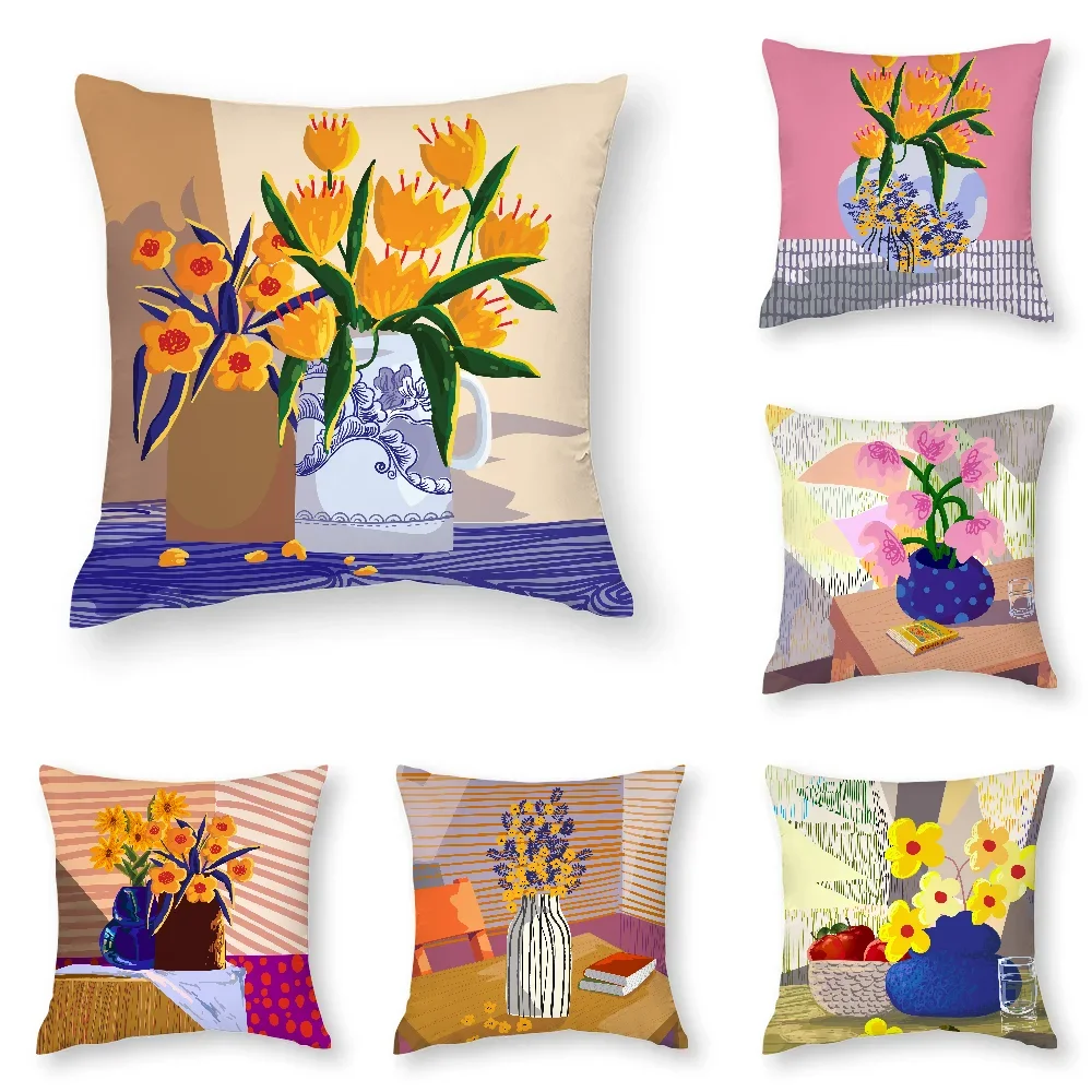 

Abstract Plants Flowers Pillow Case 3D Print Polyester Fiber 40*40 cm Home Sofa Throw Pillow Cover Decoration Festival Gift
