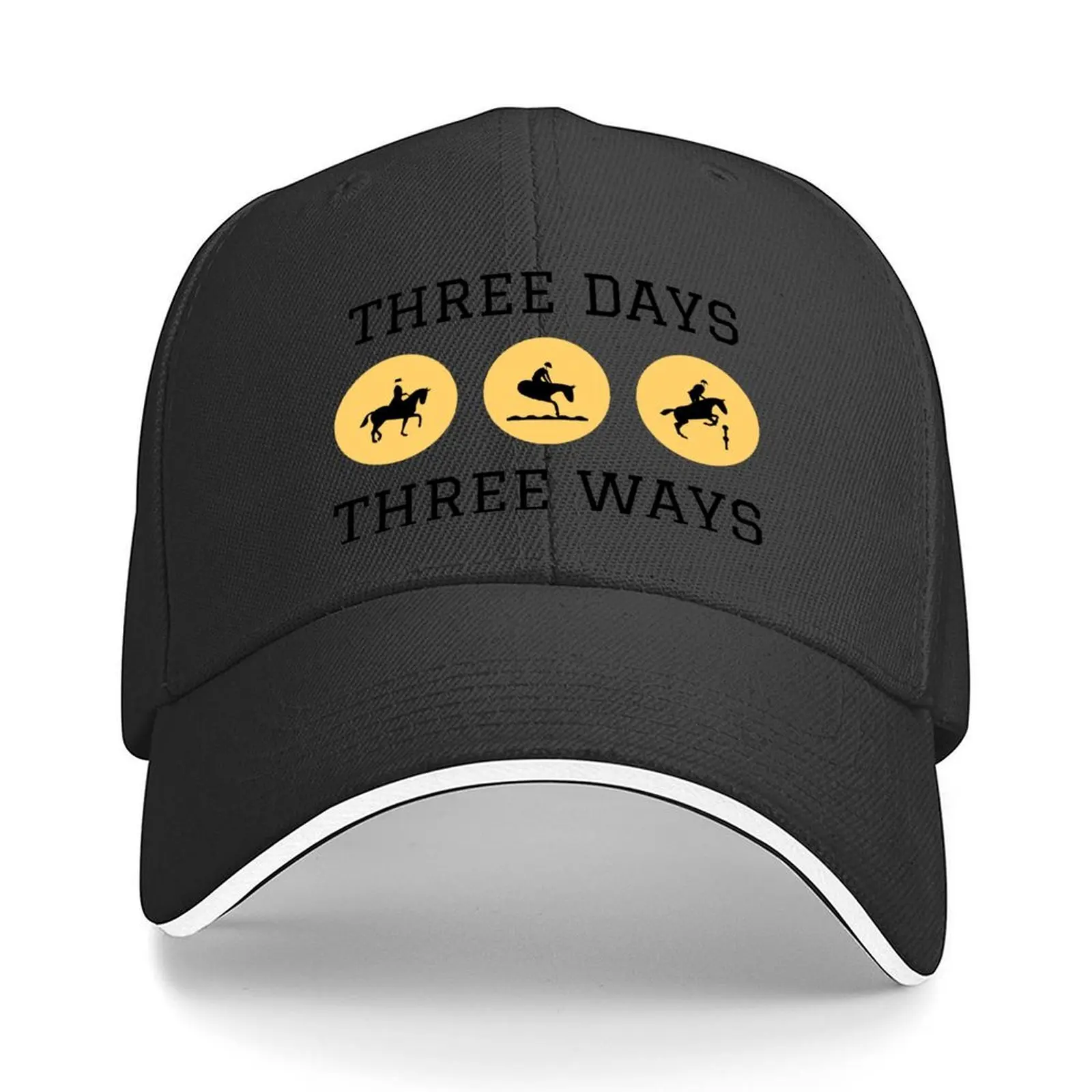 

Three Day Three Ways Eventing Baseball Cap Snap Back Hat hiking hat Custom Cap summer hat Woman Hats Men's