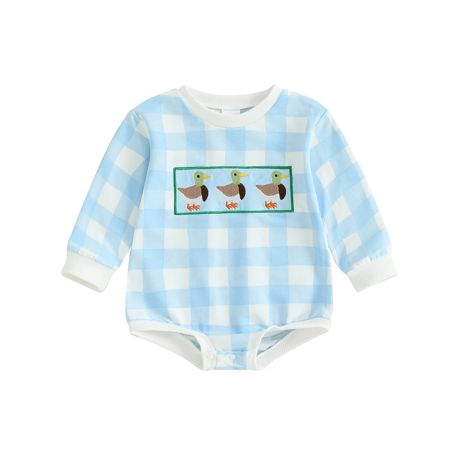 

Infant Boy Jumpsuit with Cute Bear Print and Button Closure Long Sleeve Romper for Newborn Autumn Outfit