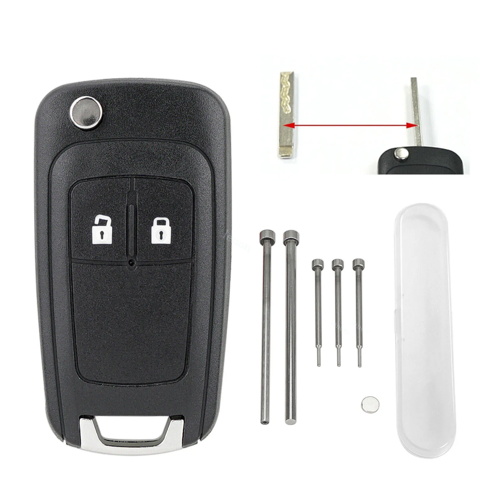 

2 Buttons Folding Flip Remote Key Case For Vauxhall Opel Astra Insignia Zafira Corsa Meriva Remote Fob Uncut Blade Car Key Case