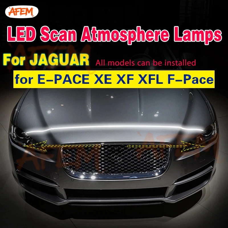 1pcs LED DRL For Jaguar E-PACE XE XF XFL F-Pace Daytime Running Light Fog Lamp Scan Starting Car Decorative Atmosphere Lamps DRL