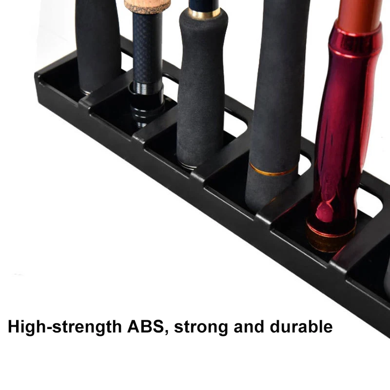 6 Rods Capacity Vertical/Horizontal Fishing Rod Holder Wall-Mounted Fishing Rod Rack Storage for Garage Fishing Accessories