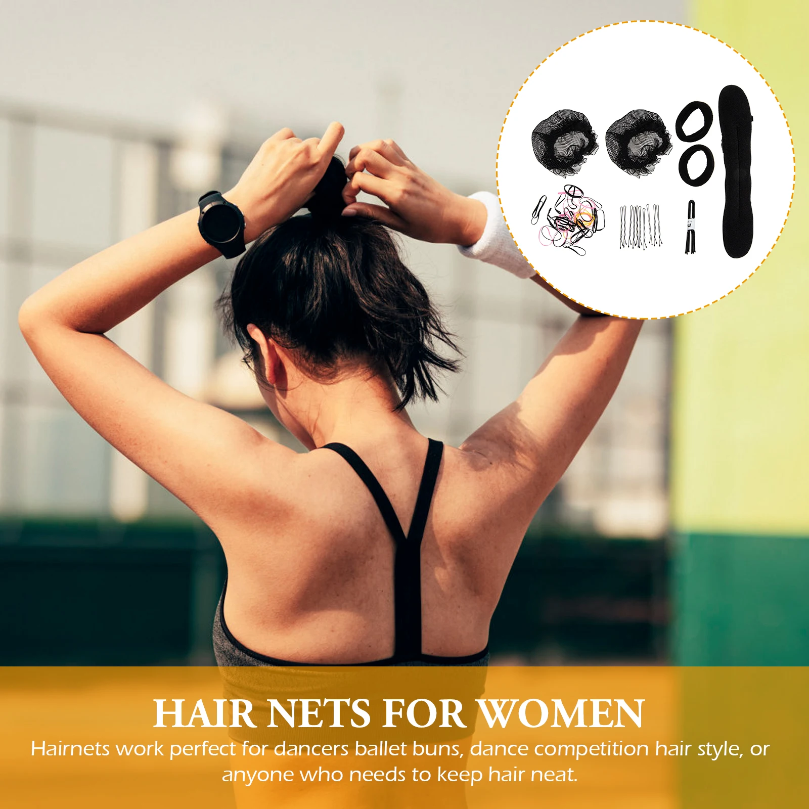 

1 set Invisible Set Bun Accessories Ballet Bun Hair Nets Fine Mesh Stretch Net For Dance Hairstyle Hold Hair In