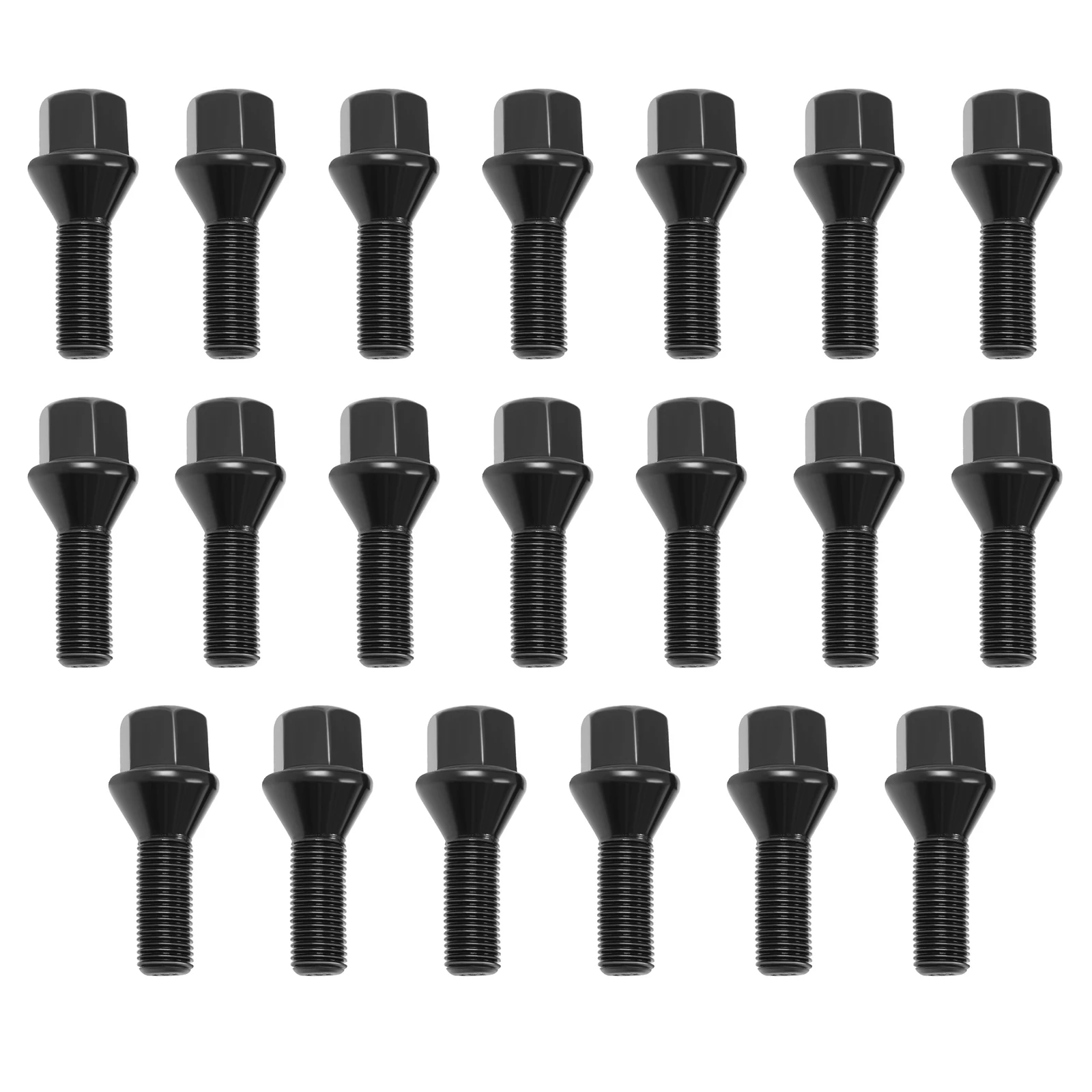 20PCS 12x1.25 Black Wheel Lug Bolts for Jeep Compass Renegade Cherokee Ram 700