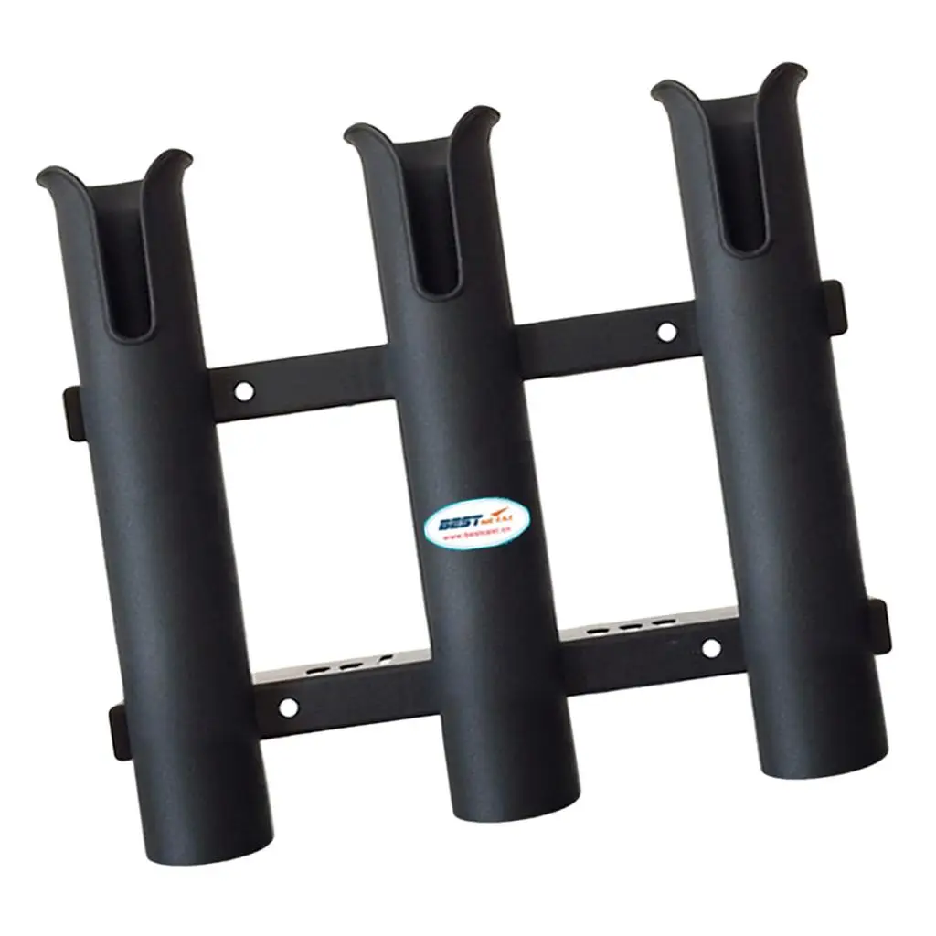 Black Fishing Boat 3 Rod Boat Marine Tube Storage Rack Stand