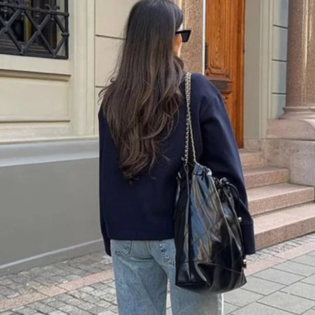 2025 primavera de un solo pecho suelto mujer chaqueta de manga larga Oficina señora calle abrigo corto cuello alto mujeres abrigos de lana de invierno