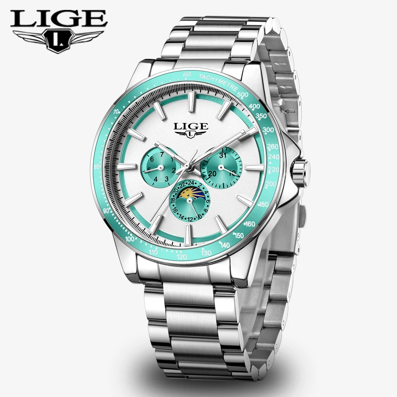

LIGE 2026, новые роскошные часы, мужские модные деловые кварцевые наручные часы, спортивные водонепроницаемые светящиеся стальные мужские часы Reloj Hombre