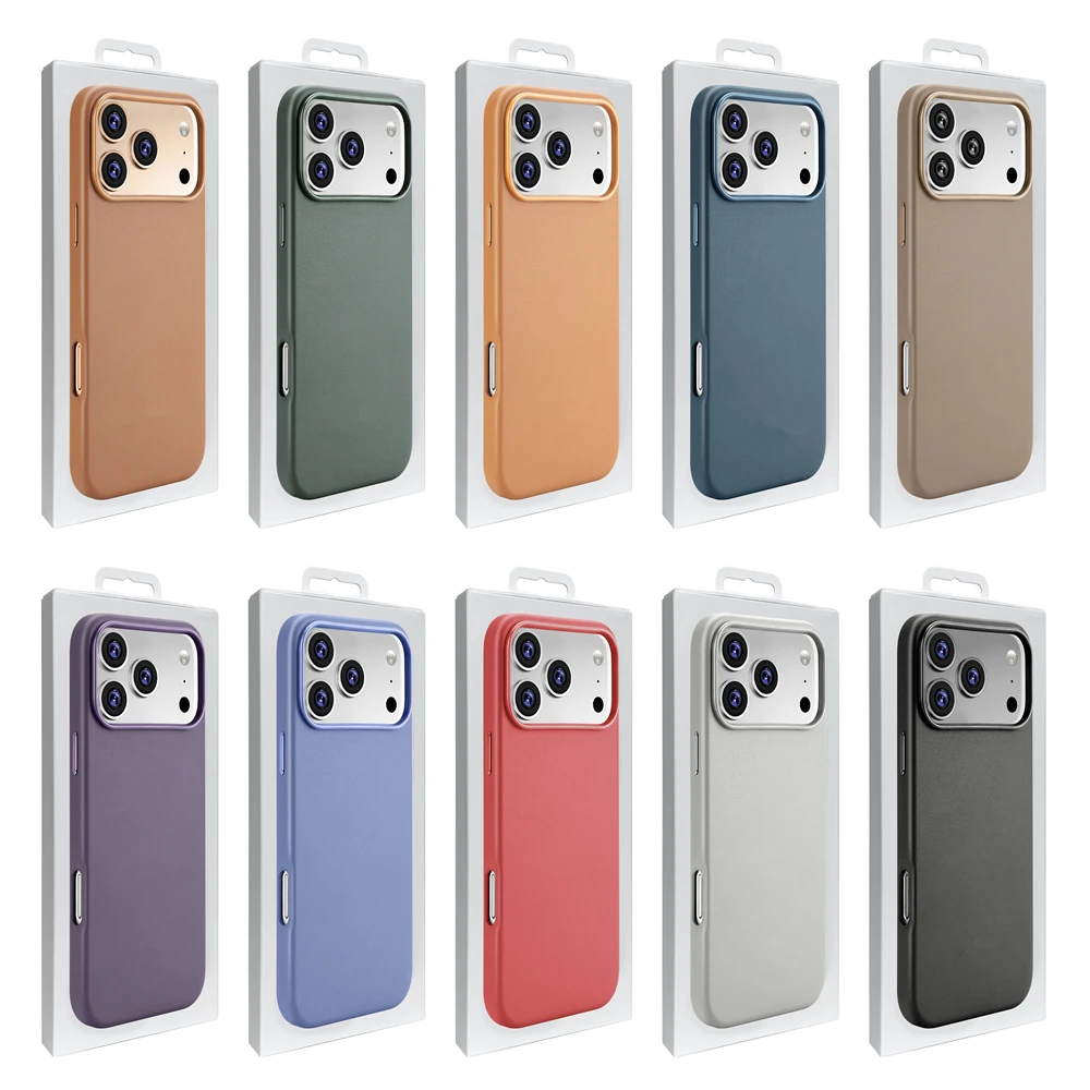 

Официальный магнитный кожаный чехол для iPhone 17 Pro Max, Air 13, 14, 15, 16 Pro Max с поддержкой беспроводной зарядки MagSafe, защитный чехол