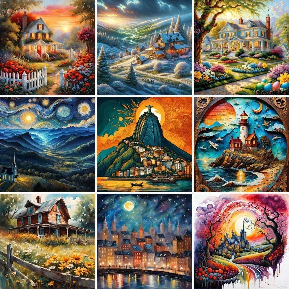 

597069 Fantasy Landcsape Painting By Numbers Drawing Custom Crafts Supplies For Adults Wall Art Mother's Gift Free Shipping