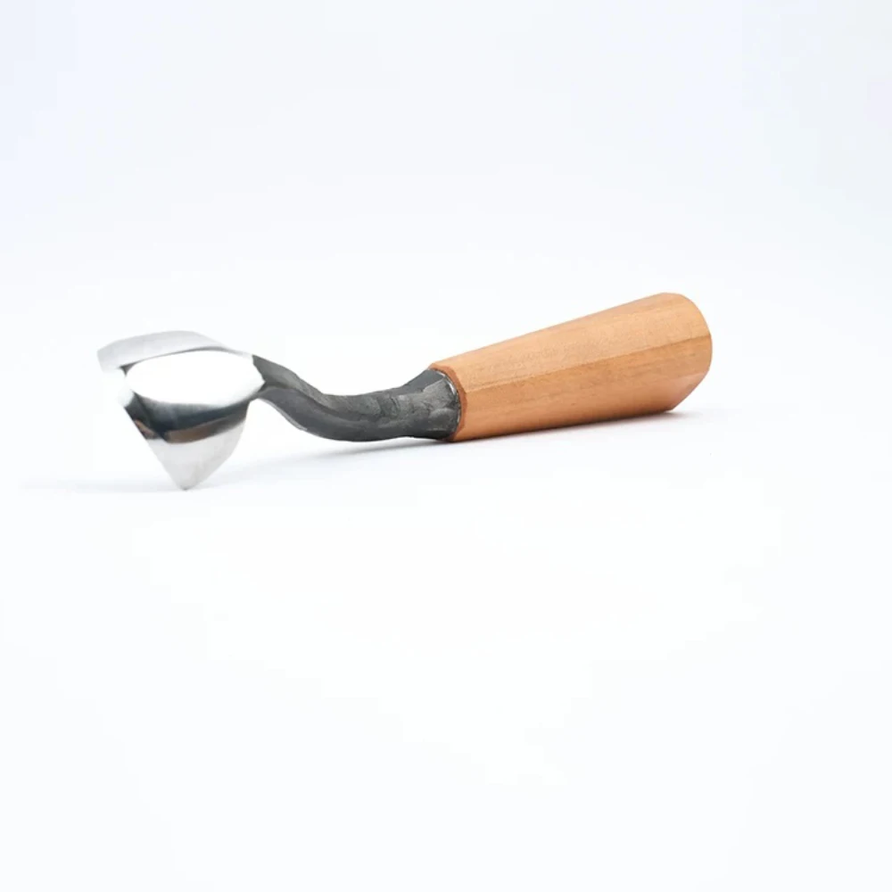 Wood Carving Gouge – Curved Gooseneck Spoon Carving Chisel, Semi-Circular Bent Scraper with Cherry Wood Handle