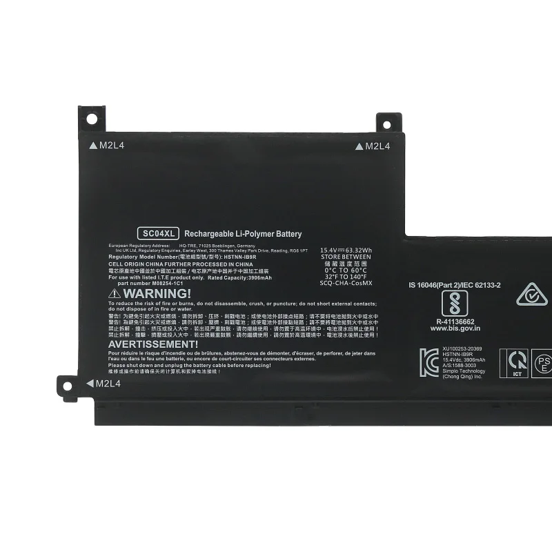 JC New Battery SC04XL For HP ENVY 14-EB M08254-1C1 M07392-005 HSTNN-IB9R 15.4V 63.32Wh Notebook