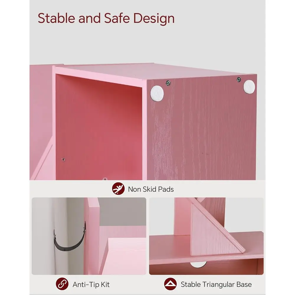 رف كتب على شكل شجرة مكون من 6 طبقات، خزانة كتب طويلة مع خزانة تخزين، منظم أرفف الكتب الضيقة الحديثة، رف كتب قائم على الأرض #6