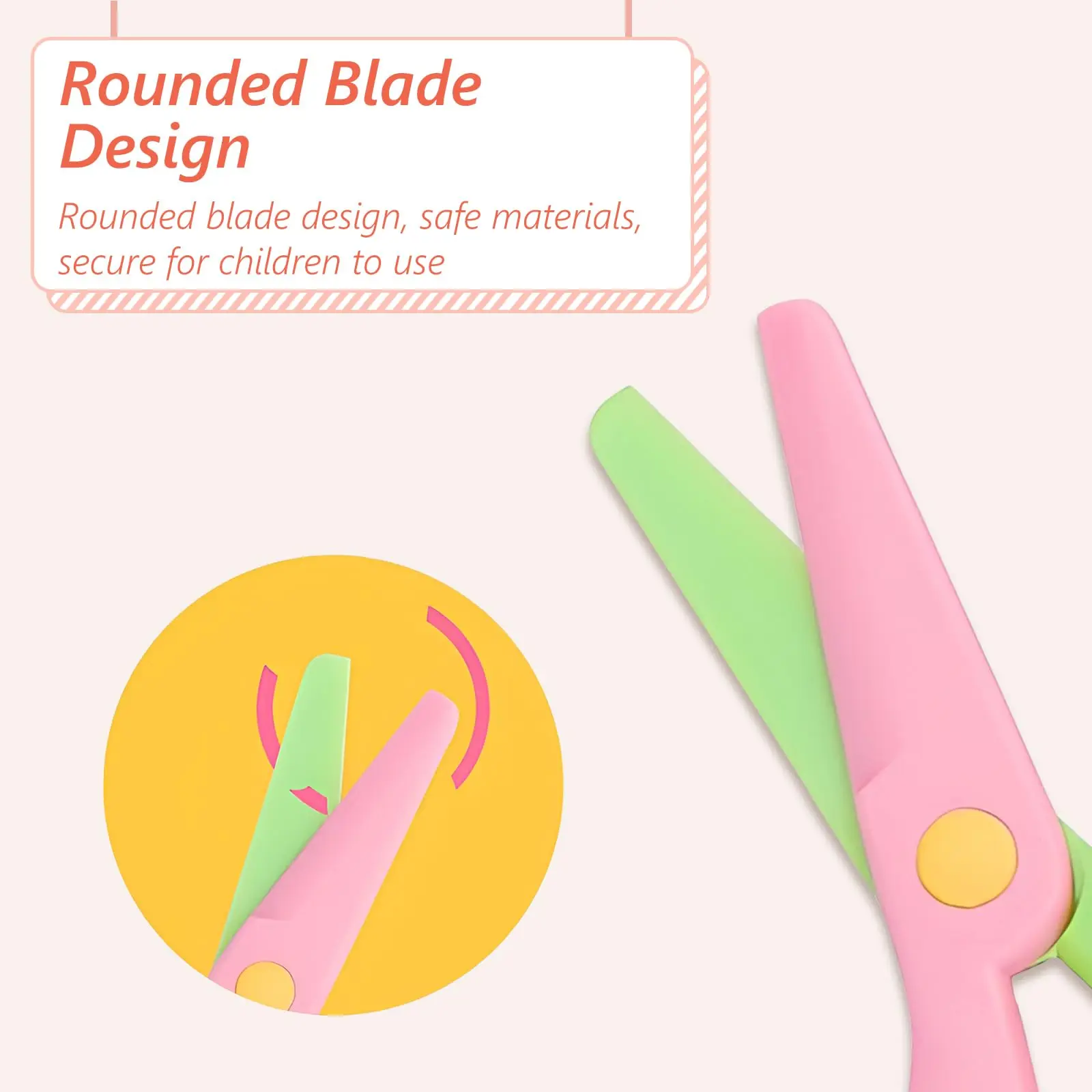1/4Pcs Plastic Children Safety Scissors, Non-Toxic Smooth Edge Scissors for School Office DIY Art Projects