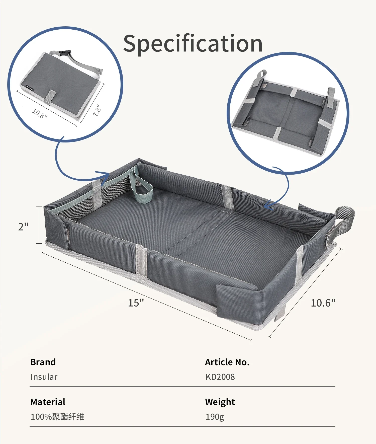 INSULAR-Bandeja portátil para pintura de viagens para crianças, quadro multifuncional, prancheta dobrável, fácil de limpar, meninos e meninas