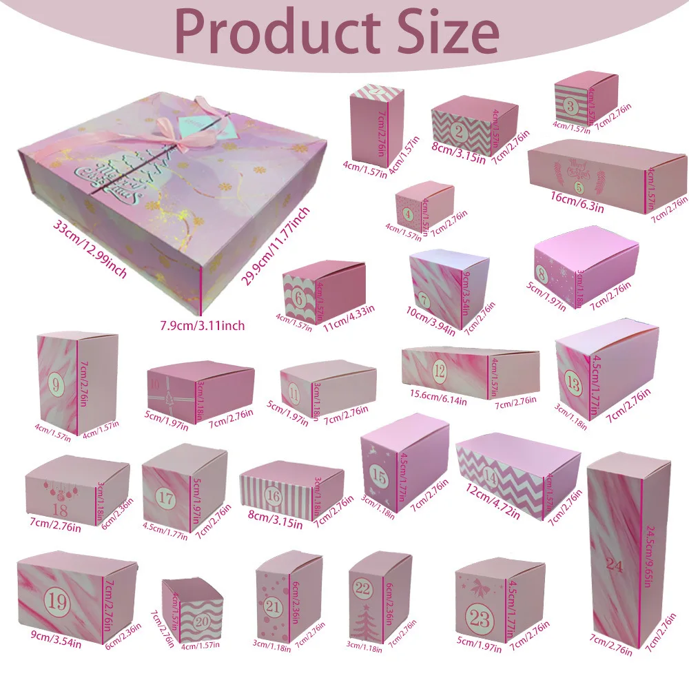 Customized query24 Numbered Christmas Gift Boxes Surprises Christmas Gift Christmas Countdown Advent Calendar  Empty Box  DIY Bl