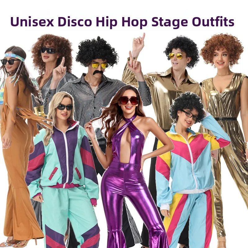 

Ретро-костюм для дискотеки в стиле 70-х, для Хэллоуина, маскарада, косплея, выступлений в ночном клубе, женский этнический сценический костюм