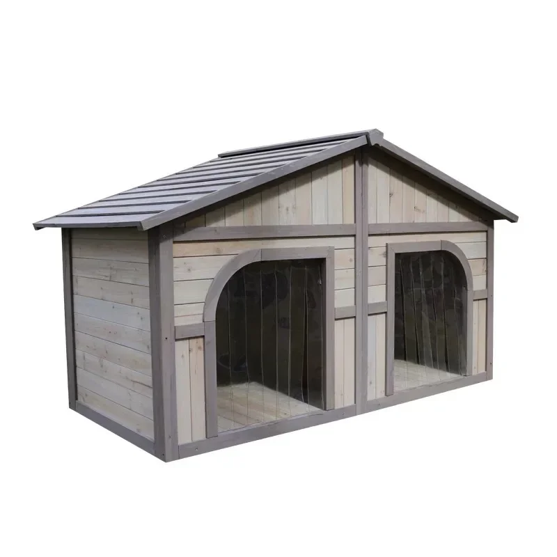 Solid wood husky dog cage