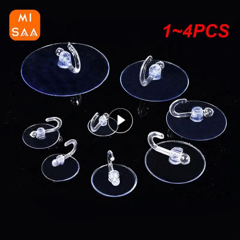 1~4PCS Innovative Design Transparent Hook Invisible Installation Durable Easy To Use Glossy Finish No Damage Strong Clothes Hook