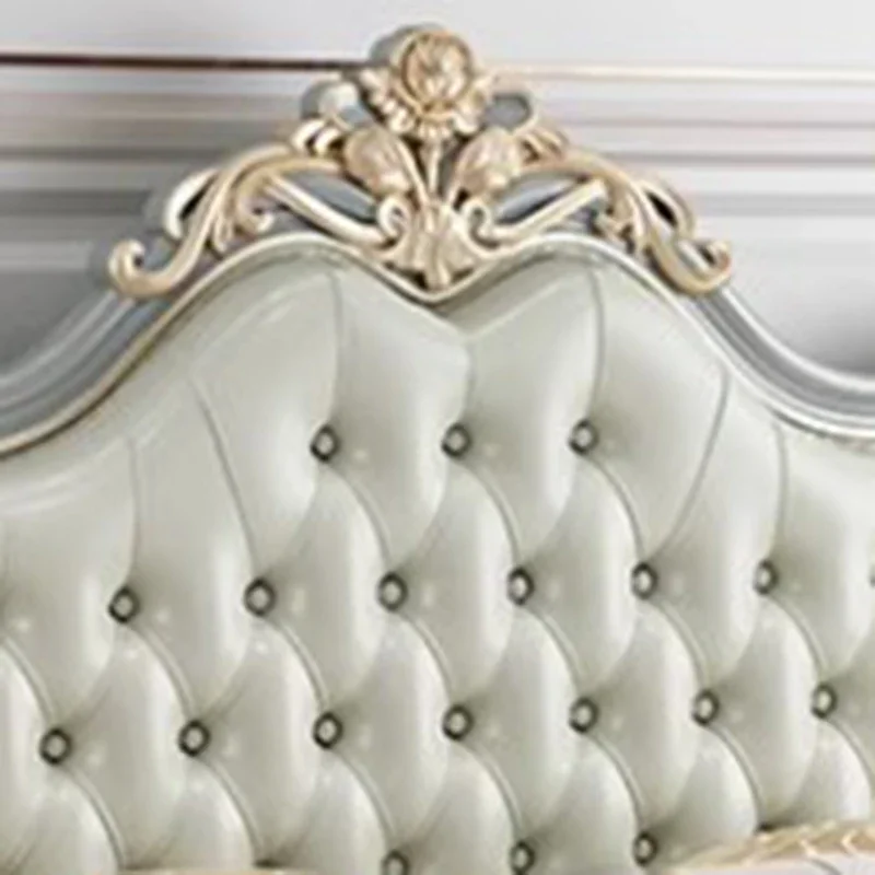 Vintage Modern Bed Multifonction Nordic Unique Queen French Bed Lounge Woode Headboard Camas Matrimonial Bedroom Furniture