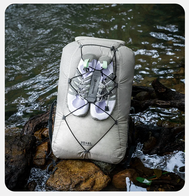 HIKEMAN 20+6L faltbarer Rucksack, ultraleicht, wasserdicht, für Reisen, Outdoor, Wandern, Taschenformat – Detail 11